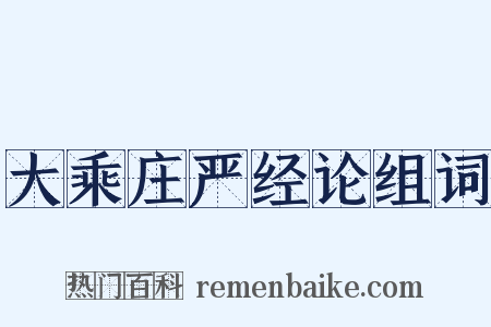 大乘庄严经论组词是什么意思的图片